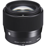 Sigma 56mm f/1.4 DC DN Contemporary Lens – fast prime lens with outstanding sharpness and beautiful bokeh, ideal for portraits and low-light shooting.
