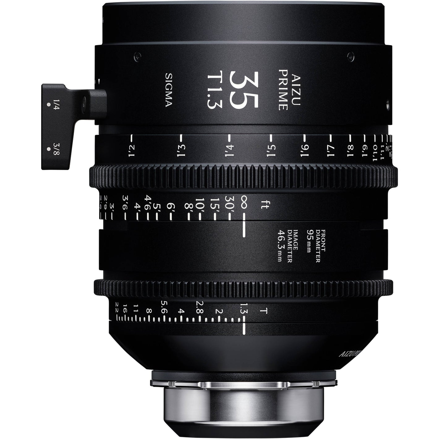 Sigma Aizu Prime T1.3 LF cinema lens for Sony E with fast aperture, large-format coverage, compact design, and advanced metadata support.