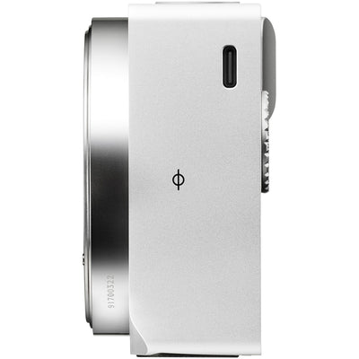 Sigma BF Mirrorless Camera in silver with 24.6MP full-frame back-illuminated Bayer CMOS sensor, L-mount, 230GB internal storage, 6K video at 30fps, Full HD 120fps recording, hybrid autofocus with human and animal tracking, ISO 100-102400, 3.15-inch touchscreen, USB-C, and metal unibody design.