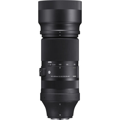 Sigma 100-400mm f/5-6.3 DG DN telephoto zoom lens for full-frame mirrorless cameras with contemporary design.