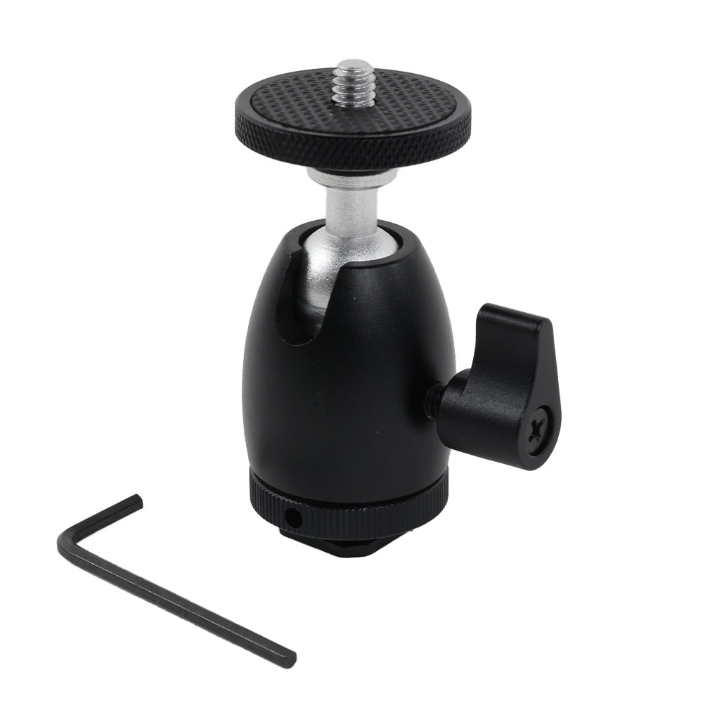 Sky Ball Head with Shoe Mount featuring 1/4" screw and locking knob on white background.