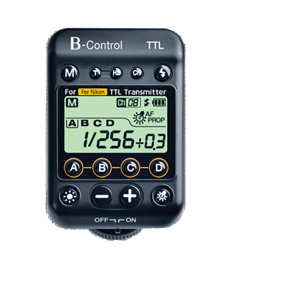 Experience ultimate freedom in flash photography with the Nikon transmitter for B500 and B360, allowing effortless control of external flashes.