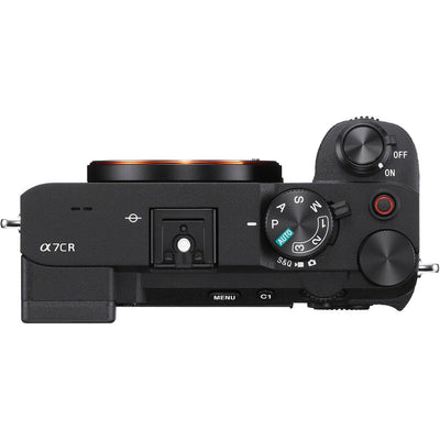 Sony a7CR compact full-frame mirrorless camera with 61MP sensor, AI autofocus, 4K video, and 5-axis image stabilisation.