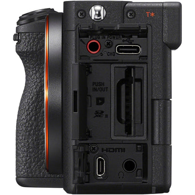 Sony a7CR compact full-frame mirrorless camera with 61MP sensor, AI autofocus, 4K video, and 5-axis image stabilisation.