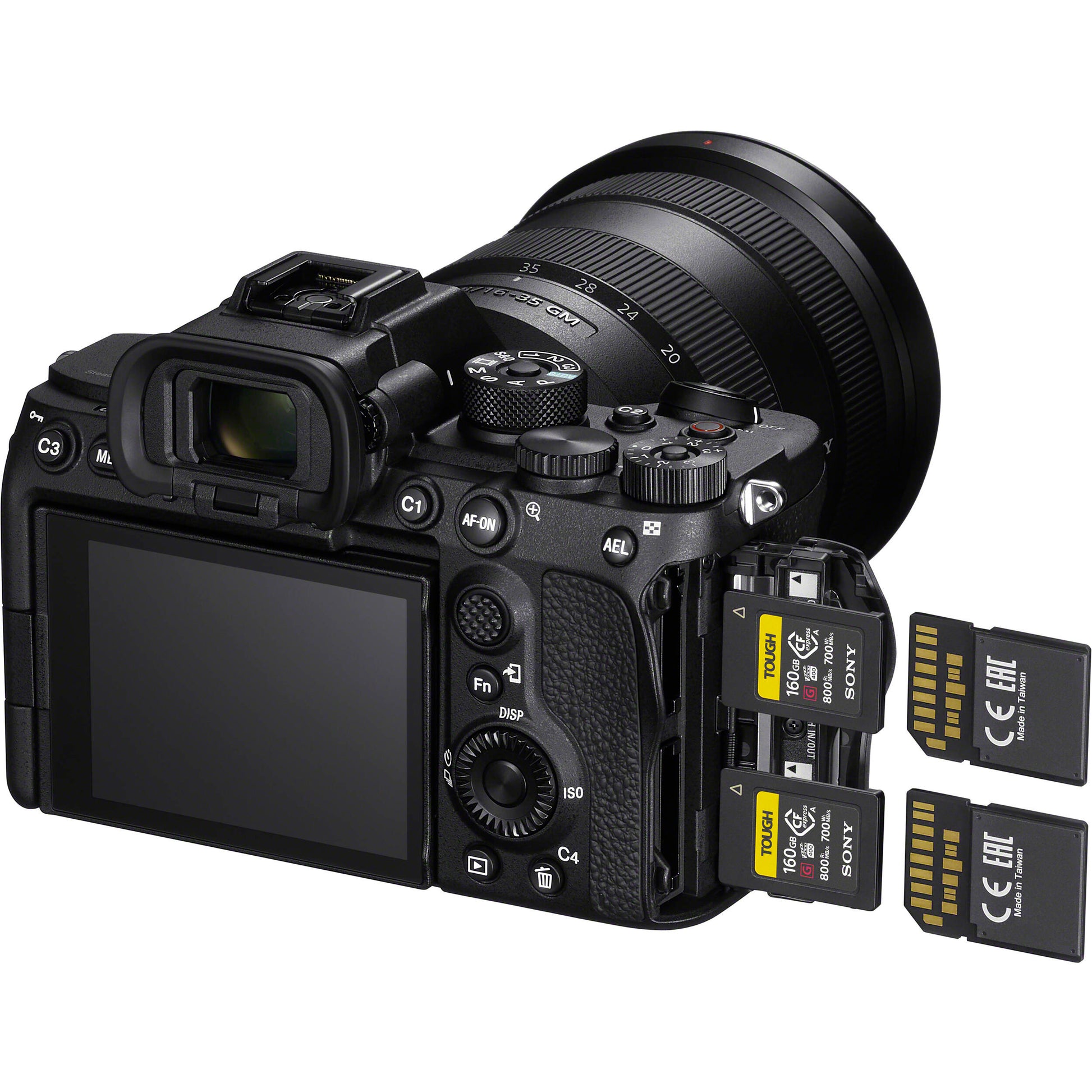 Sony Alpha a7S III full-frame mirrorless camera, 12.1MP sensor, 4K 120fps video, 5-axis stabilisation, and fast hybrid autofocus for low-light performance.

