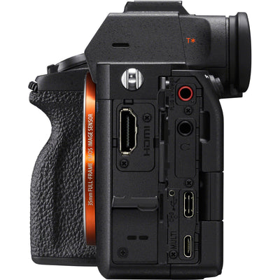 Sony Alpha a7S III full-frame mirrorless camera, 12.1MP sensor, 4K 120fps video, 5-axis stabilisation, and fast hybrid autofocus for low-light performance.
