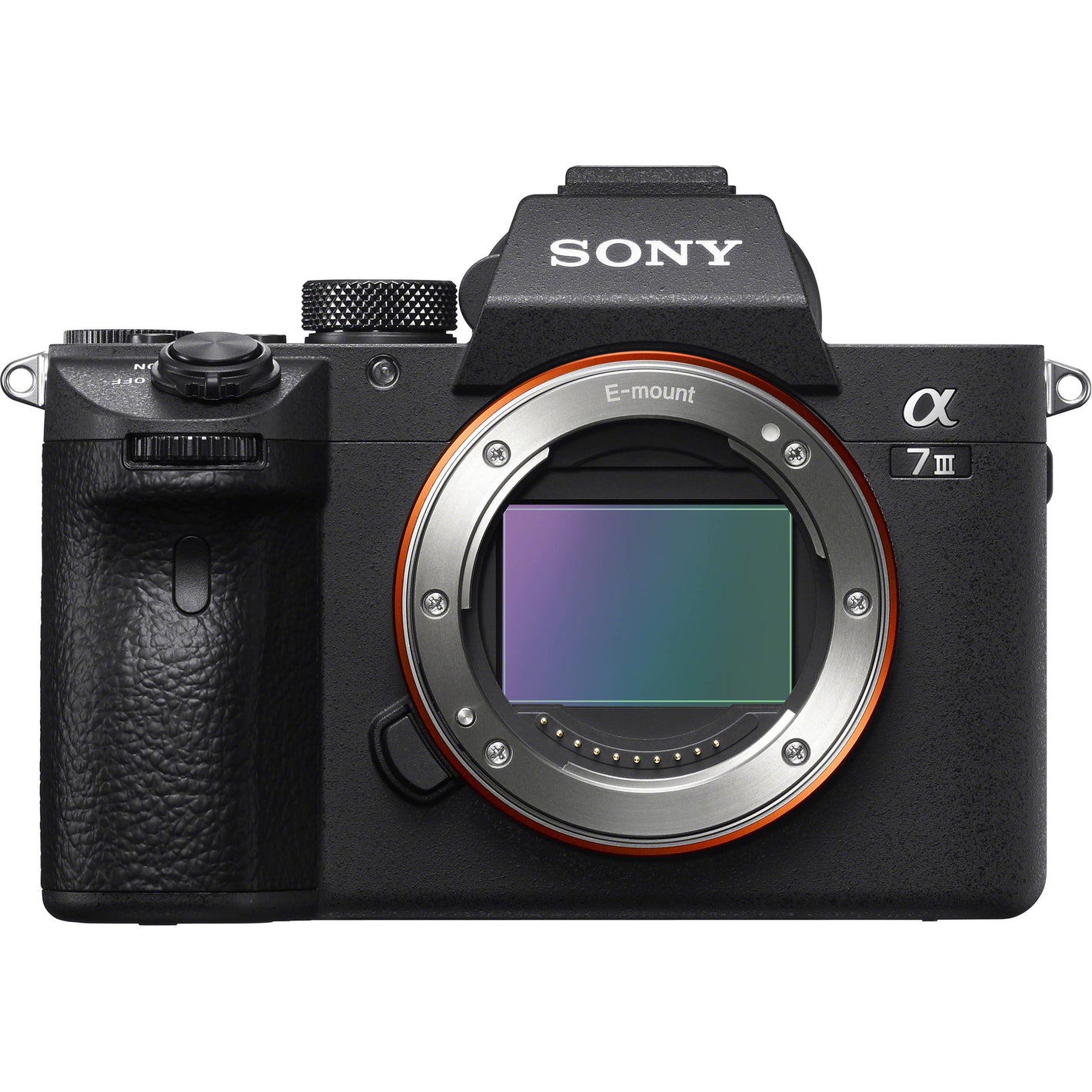 Sony Alpha a7 III full-frame mirrorless camera with 24.2MP sensor, 5-axis stabilisation, hybrid autofocus, and 4K video recording.