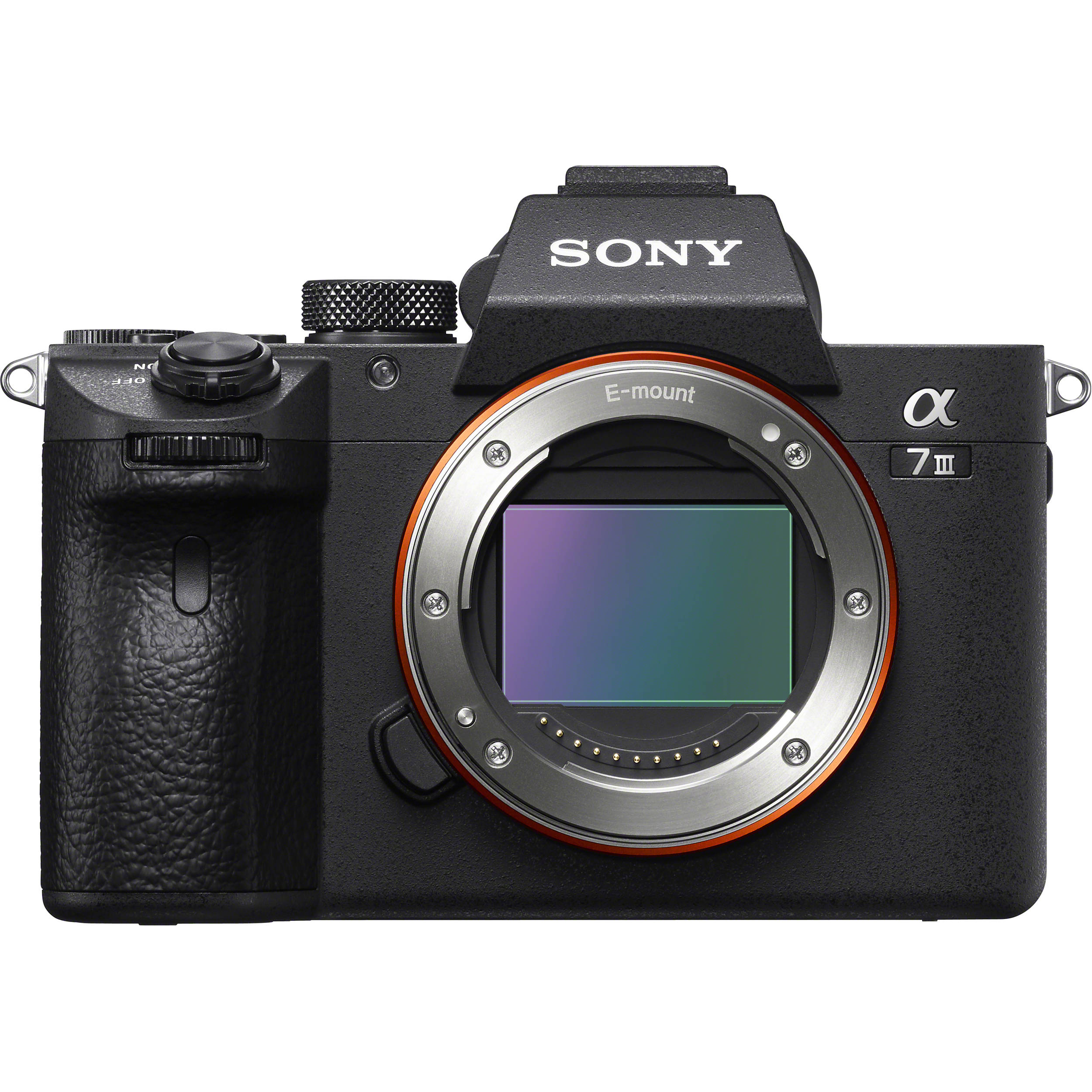 Sony Alpha a7 III full-frame mirrorless camera with 24.2MP sensor, 5-axis stabilisation, hybrid autofocus, and 4K video recording.