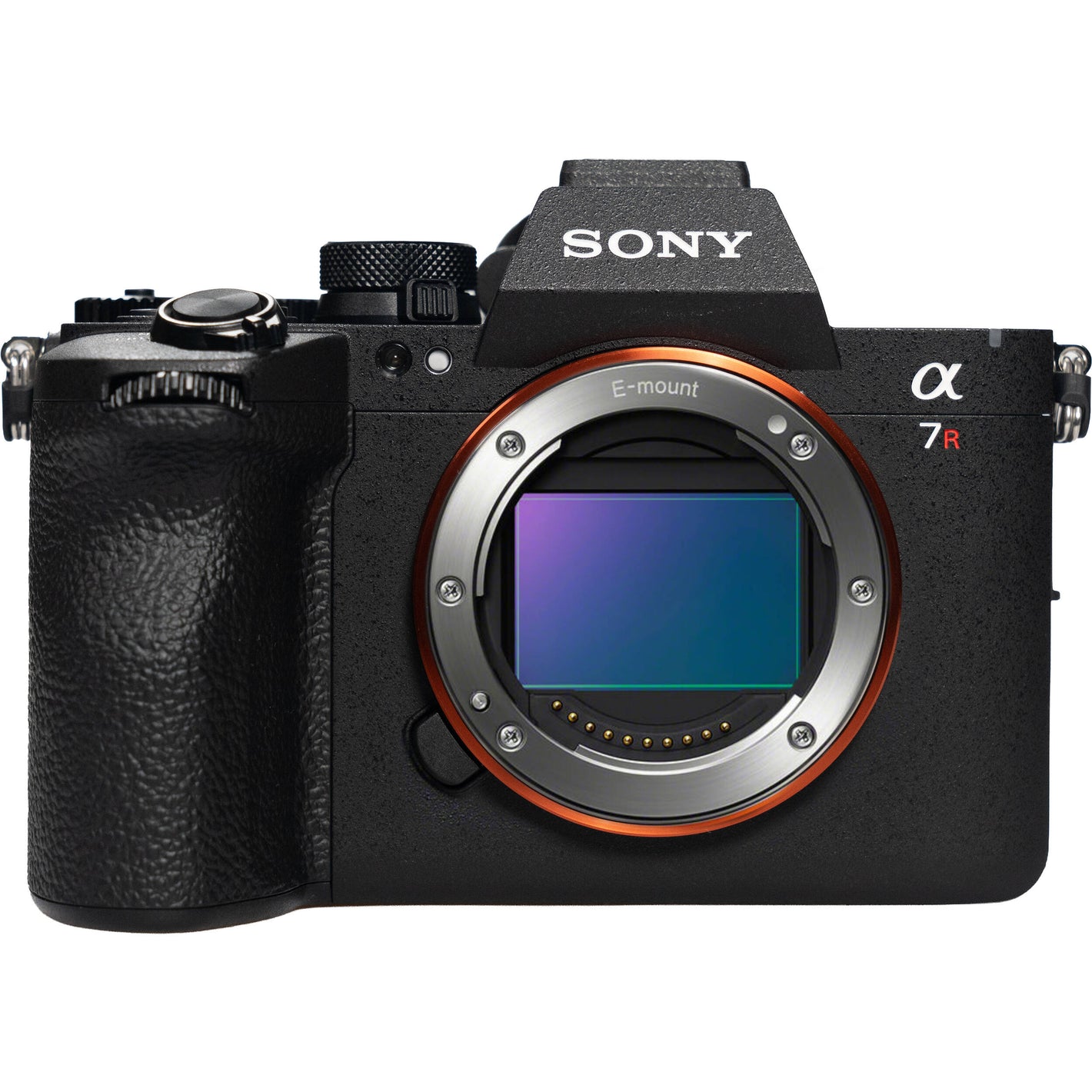 Sony Alpha 7R VI full-frame mirrorless camera body front view with 66.8MP sensor and 8K video recording