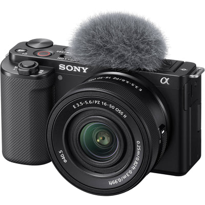 Sony ZV-E10 vlogging kit with lens, grip and microphone
