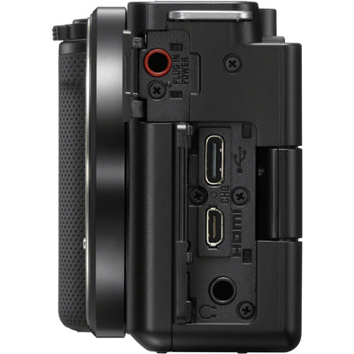 Sony ZV-E10 vlogging kit with lens, grip and microphone

