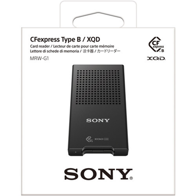 Sony MRW-G1 CFexpress Type B and XQD card reader with USB 3.1 Gen 2 Type-C interface.