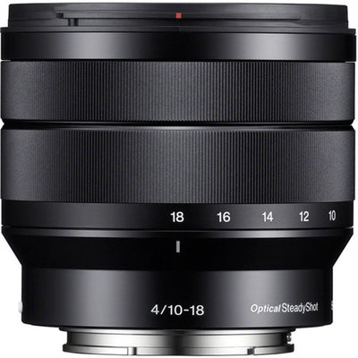 Sony E 10-18mm f/4 OSS Lens – an ultra-wide zoom with Optical SteadyShot, constant f/4 aperture, and superb sharpness, perfect for landscapes, interiors, and travel.