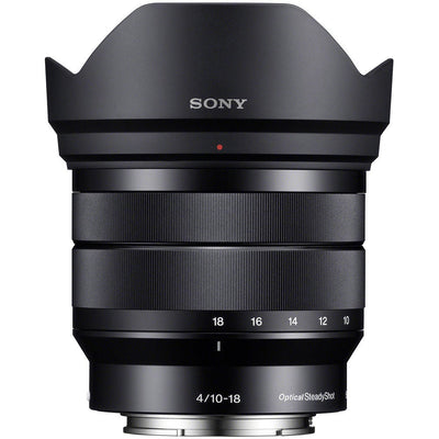 Sony E 10-18mm f/4 OSS Lens – an ultra-wide zoom with Optical SteadyShot, constant f/4 aperture, and superb sharpness, perfect for landscapes, interiors, and travel.