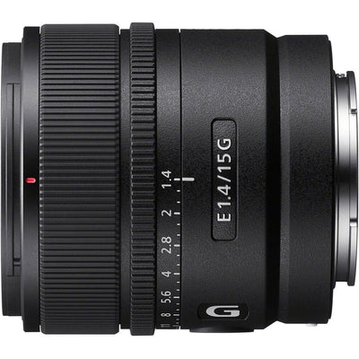Sony E 15mm f/1.4 G Lens – a fast, ultra-wide prime with stunning sharpness, smooth bokeh, and advanced AF, perfect for landscapes, vlogging, and low-light creativity.