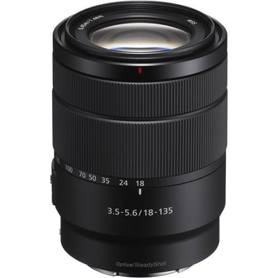 Sony E 18-135mm f/3.5-5.6 OSS Zoom Lens – versatile all-in-one zoom with Optical SteadyShot, covering wide to telephoto focal lengths for travel, everyday, and video use.