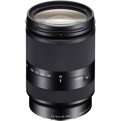 Sony E 18-200mm f/3.5-6.3 OSS LE Lens – lightweight all-in-one zoom with Optical SteadyShot, ideal for travel, everyday photography, and smooth video recording.