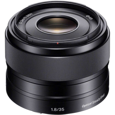 Sony E 35mm f/1.8 OSS Lens – fast, lightweight prime with Optical SteadyShot, ideal for portraits, low-light shooting, and everyday versatility.