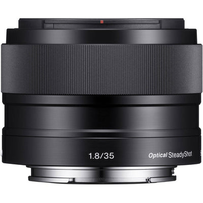 Sony E 35mm f/1.8 OSS Lens – fast, lightweight prime with Optical SteadyShot, ideal for portraits, low-light shooting, and everyday versatility.