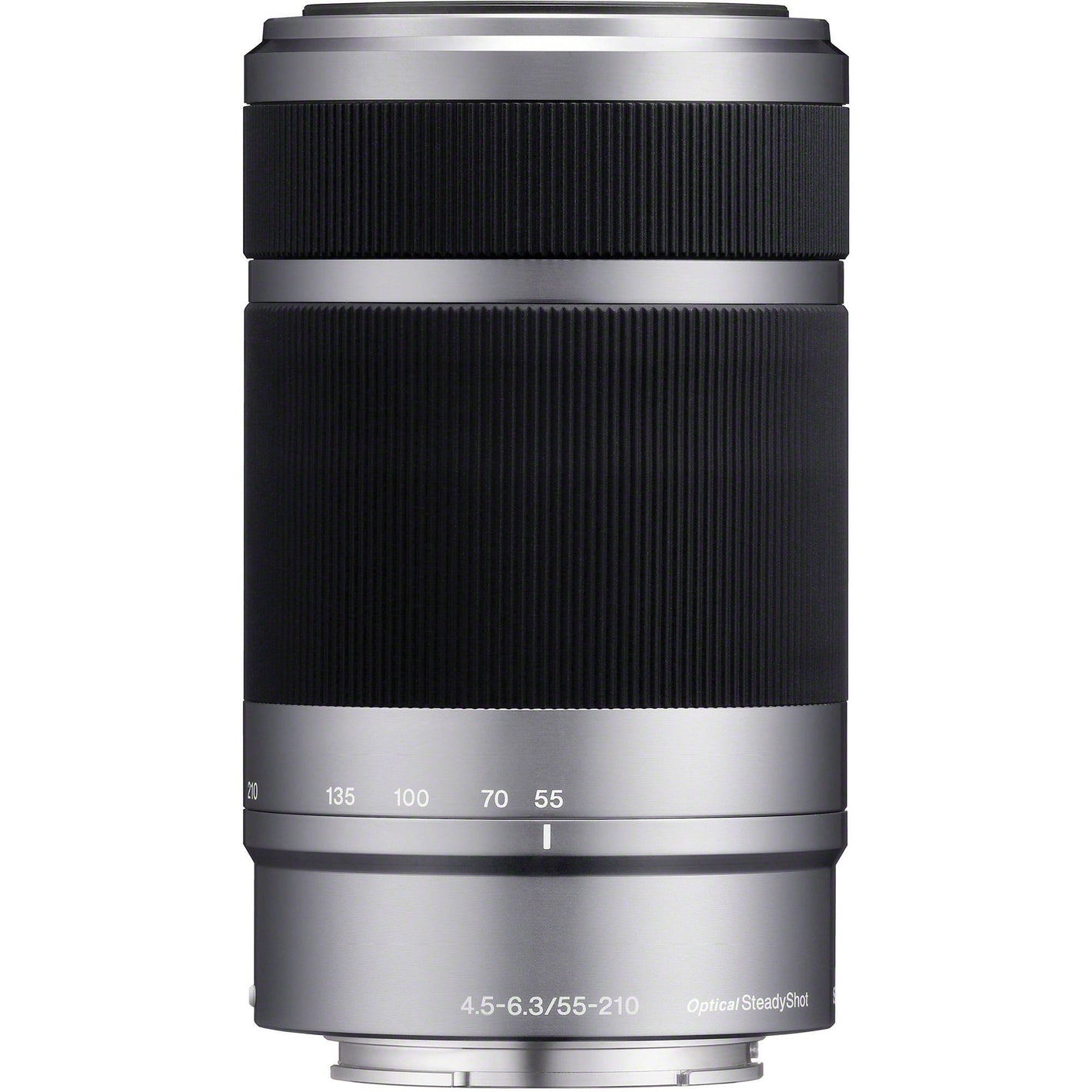 Sony E 55-210mm f/4.5-6.3 OSS Lens (Silver) – versatile telephoto zoom with Optical SteadyShot, lightweight design, and smooth background defocus for everyday shooting.