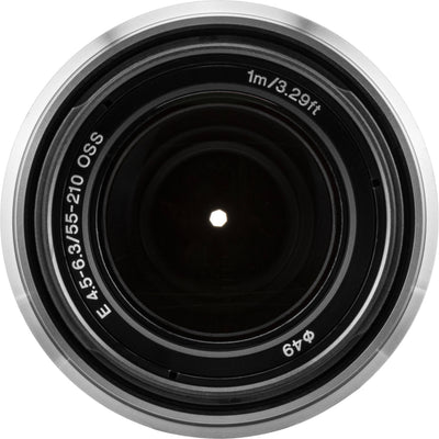 Sony E 55-210mm f/4.5-6.3 OSS Lens (Silver) – versatile telephoto zoom with Optical SteadyShot, lightweight design, and smooth background defocus for everyday shooting.