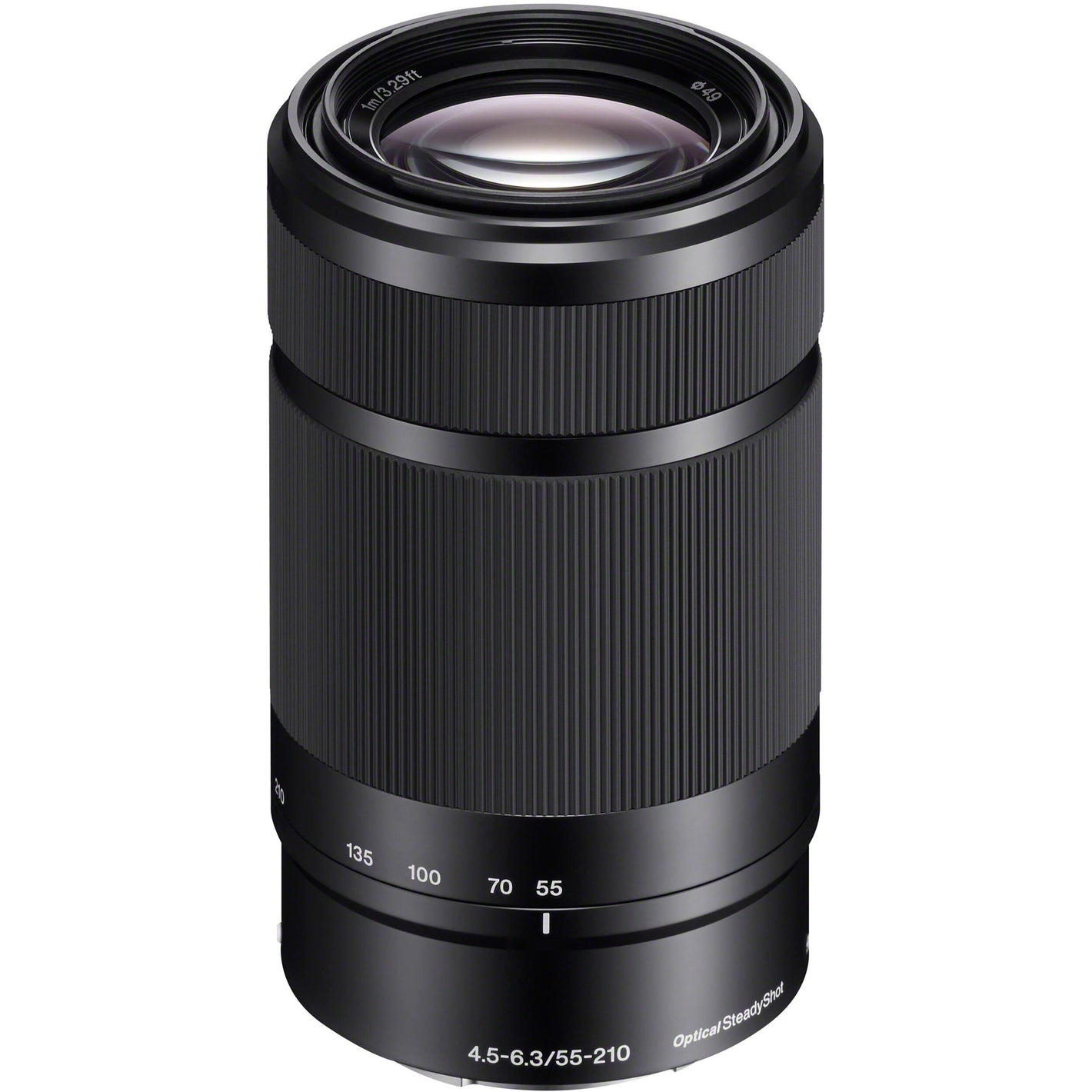 Sony E 55-210mm f/4.5-6.3 OSS Lens (Black) – telephoto zoom with Optical SteadyShot, lightweight build, and smooth bokeh, ideal for portraits, sports, and distant subjects.