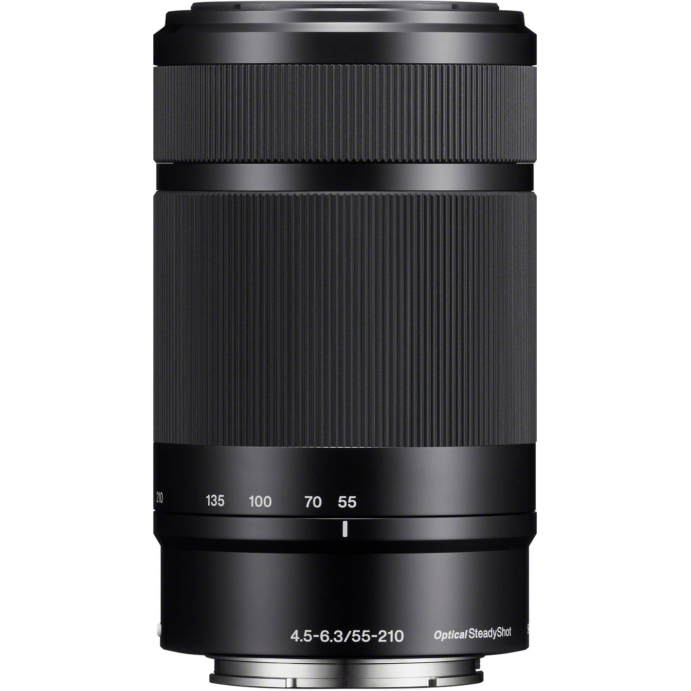 Sony E 55-210mm f/4.5-6.3 OSS Lens (Black) – telephoto zoom with Optical SteadyShot, lightweight build, and smooth bokeh, ideal for portraits, sports, and distant subjects.