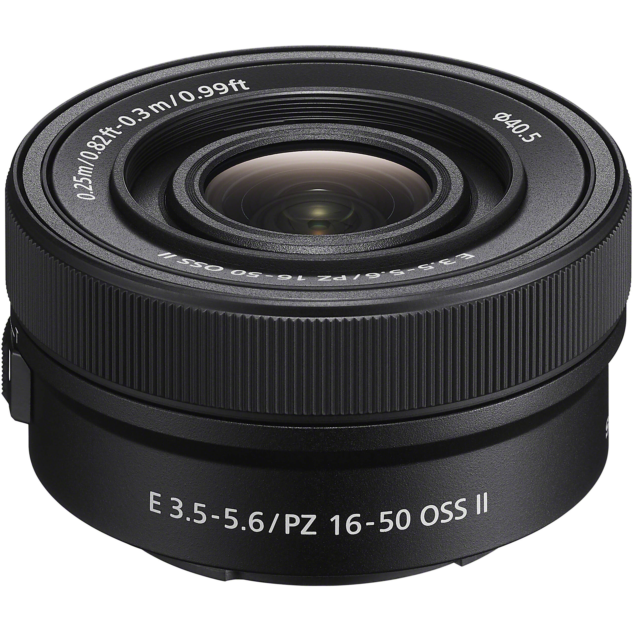 Sony E PZ 16-50mm f/3.5-5.6 OSS II Lens (Black) – compact power zoom lens with Optical SteadyShot, versatile focal range, and lightweight design for everyday photography and video.