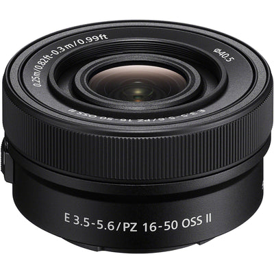 Sony E PZ 16-50mm f/3.5-5.6 OSS II Lens (Black) – compact power zoom lens with Optical SteadyShot, versatile focal range, and lightweight design for everyday photography and video.