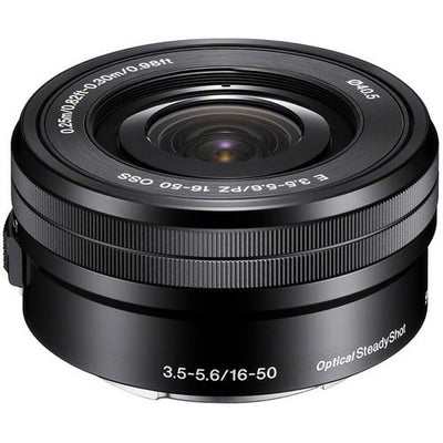 Sony E PZ 16-50mm f/3.5-5.6 OSS Lens – compact power zoom lens with Optical SteadyShot, ideal for travel, street photography, and smooth video recording.