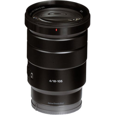 Sony E PZ 18-105mm f/4 G OSS Lens – versatile power zoom with constant f/4 aperture, Optical SteadyShot, and smooth focus for video and everyday photography.