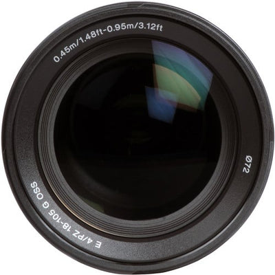 Sony E PZ 18-105mm f/4 G OSS Lens – versatile power zoom with constant f/4 aperture, Optical SteadyShot, and smooth focus for video and everyday photography.