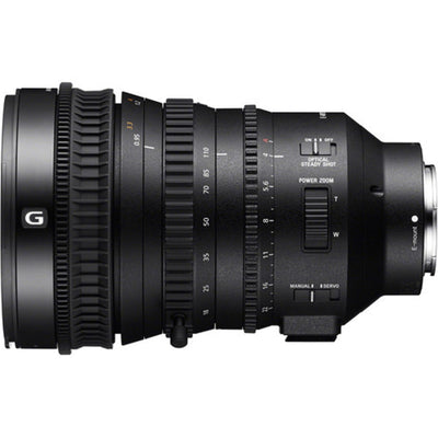 Sony E PZ 18-110mm f/4 G OSS Lens – professional power zoom with constant f/4 aperture, Optical SteadyShot, and precise focus control for high-quality video and photography.