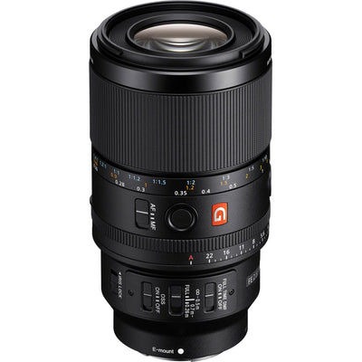 Sony G Master 100mm f/2.8 Macro Lens with up to 1.4x magnification, optical stabilisation, and exquisite bokeh for professional macro photography.