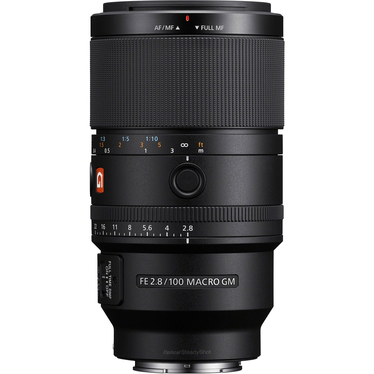 Sony G Master 100mm f/2.8 Macro Lens with up to 1.4x magnification, optical stabilisation, and exquisite bokeh for professional macro photography.
