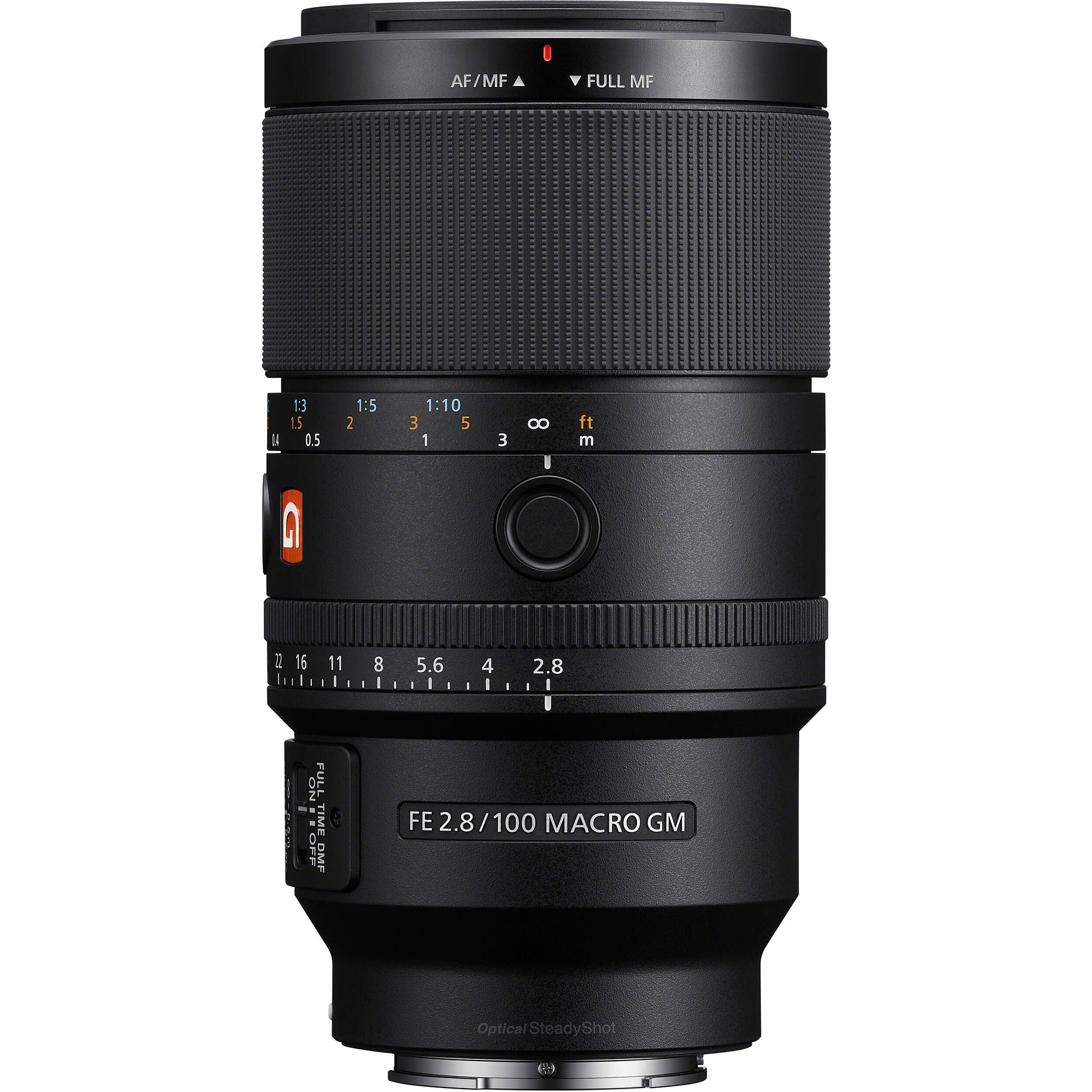 Sony G Master 100mm f/2.8 Macro Lens with up to 1.4x magnification, optical stabilisation, and exquisite bokeh for professional macro photography.
