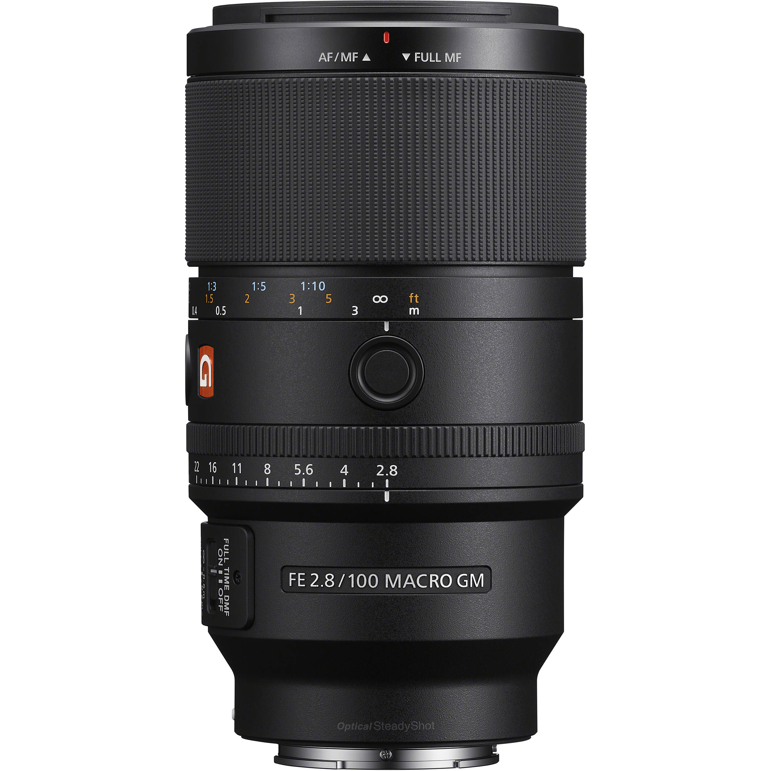 Sony G Master 100mm f/2.8 Macro Lens with up to 1.4x magnification, optical stabilisation, and exquisite bokeh for professional macro photography.