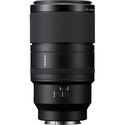Sony G Master 100mm f/2.8 Macro Lens with up to 1.4x magnification, optical stabilisation, and exquisite bokeh for professional macro photography.