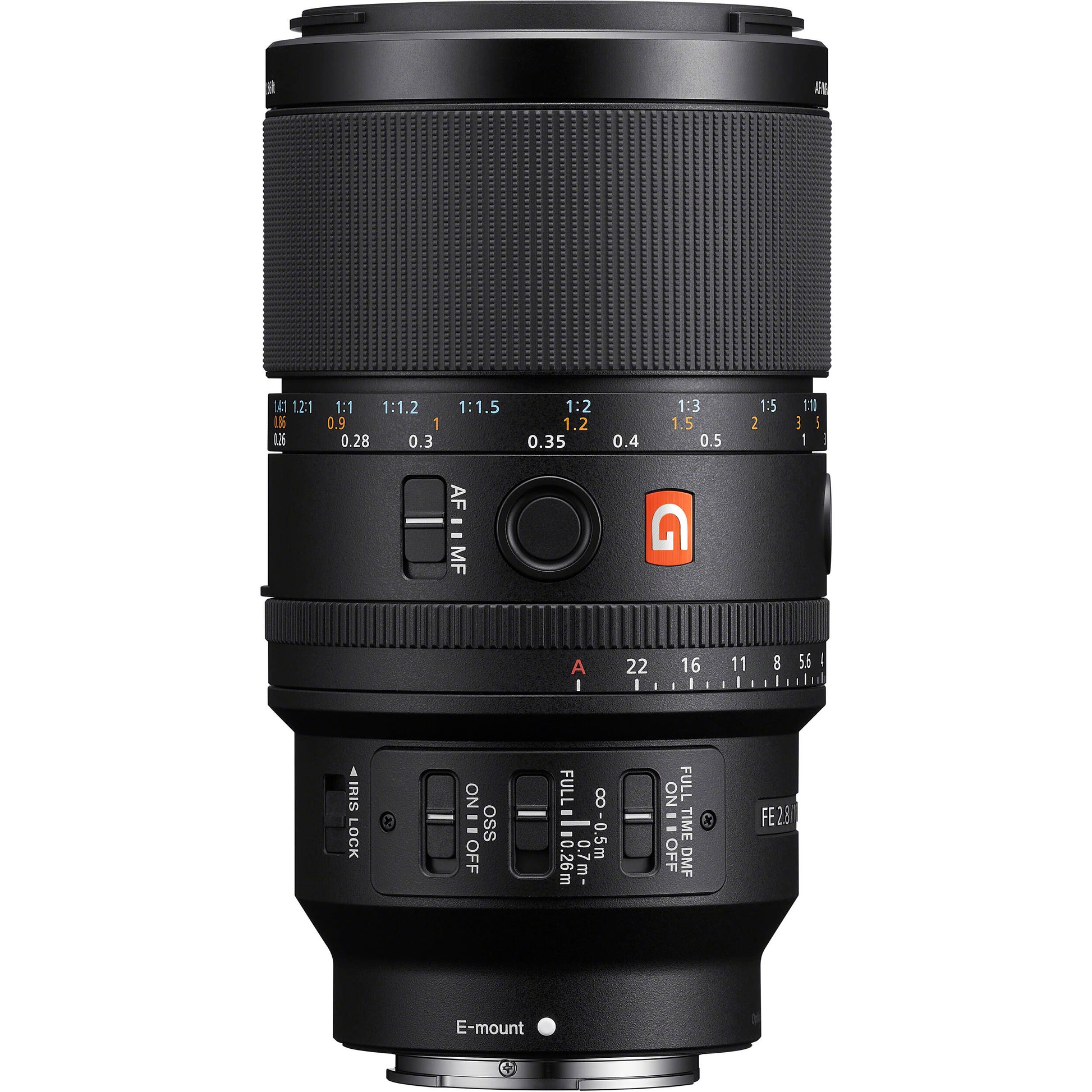 Sony G Master 100mm f/2.8 Macro Lens with up to 1.4x magnification, optical stabilisation, and exquisite bokeh for professional macro photography.