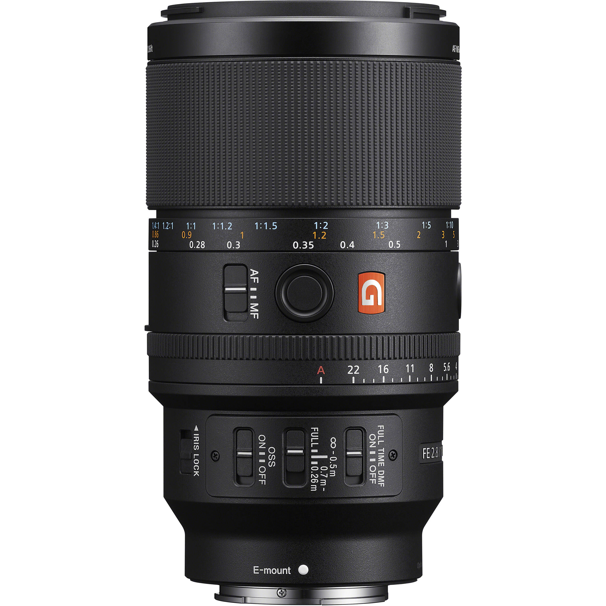 Sony G Master 100mm f/2.8 Macro Lens with up to 1.4x magnification, optical stabilisation, and exquisite bokeh for professional macro photography.