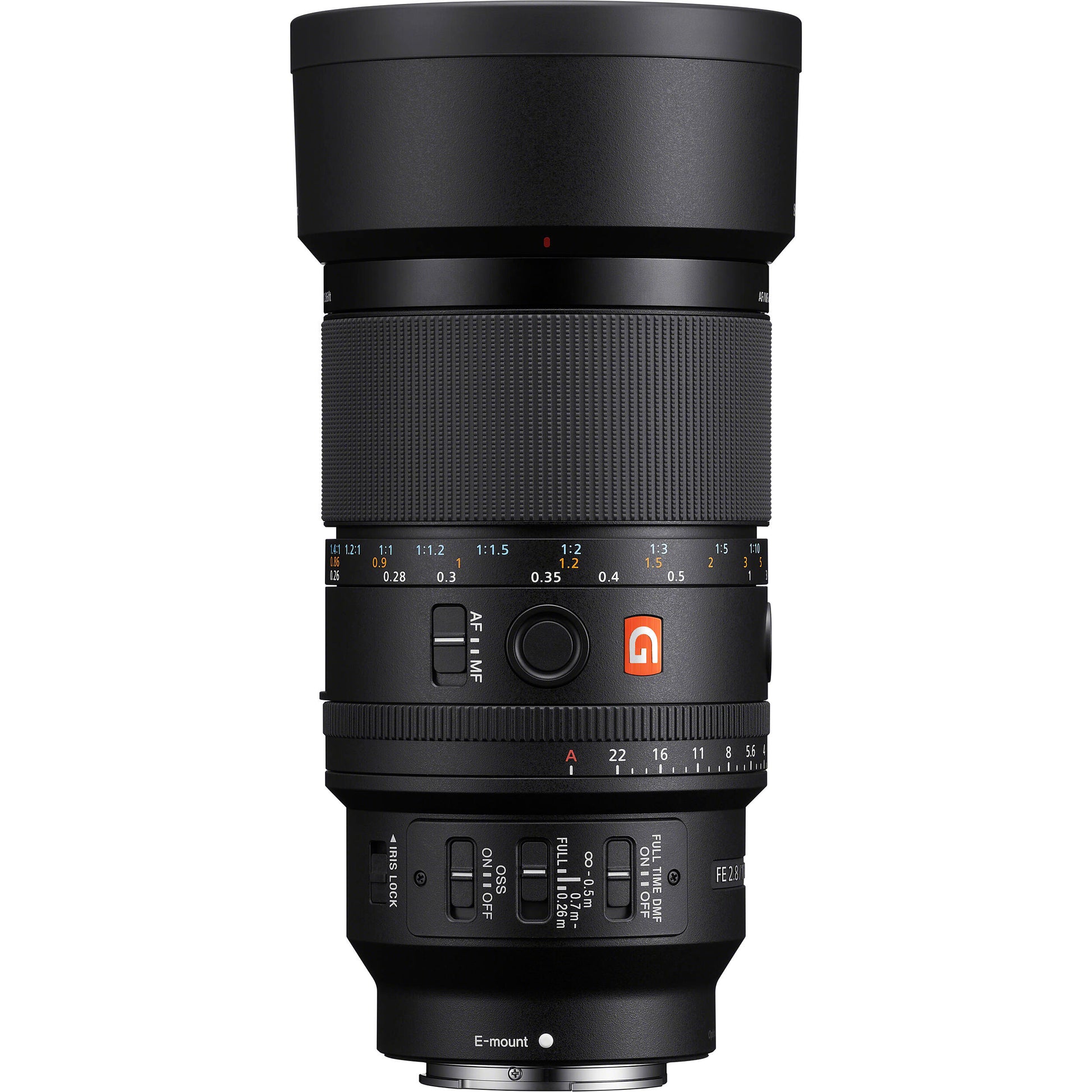 Sony G Master 100mm f/2.8 Macro Lens with up to 1.4x magnification, optical stabilisation, and exquisite bokeh for professional macro photography.