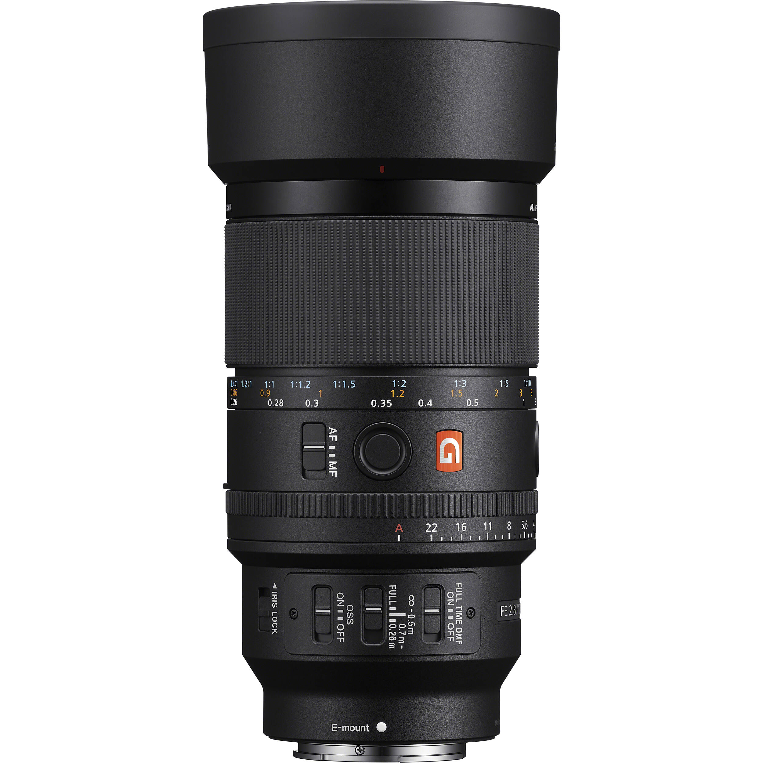 Sony G Master 100mm f/2.8 Macro Lens with up to 1.4x magnification, optical stabilisation, and exquisite bokeh for professional macro photography.
