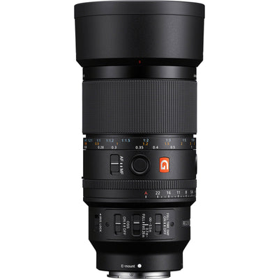Sony G Master 100mm f/2.8 Macro Lens with up to 1.4x magnification, optical stabilisation, and exquisite bokeh for professional macro photography.