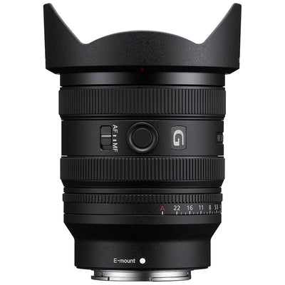 Camera lens with focus and aperture controls on a white background