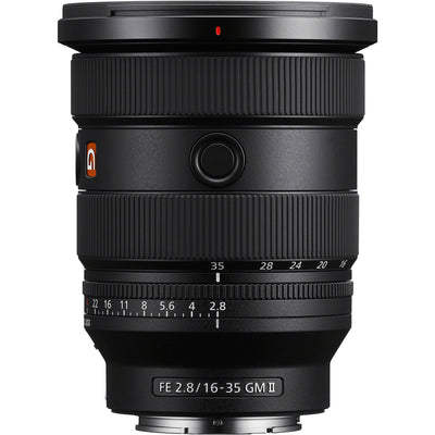 Sony FE 16-35mm f/2.8 GM II Lens – premium wide-angle zoom with constant f/2.8 aperture, fast AF, and refined G Master optics for landscapes, architecture, and cinematic video.
