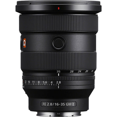 Sony FE 16-35mm f/2.8 GM II Lens – premium wide-angle zoom with constant f/2.8 aperture, fast AF, and refined G Master optics for landscapes, architecture, and cinematic video.