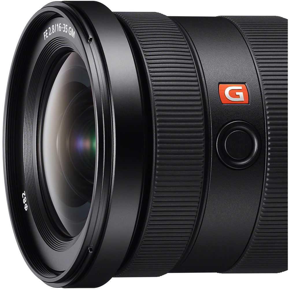 Sony FE 16-35mm f/2.8 GM – ultra-wide-angle zoom with edge-to-edge sharpness, fast f/2.8 aperture, and premium G Master optics.