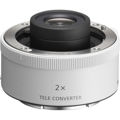 Sony FE 2.0x Teleconverter that doubles the focal length of compatible Sony lenses while maintaining full autofocus and image stabilization capabilities.