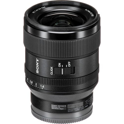 Sony FE 24mm f/1.4 GM lens. Wide-angle prime with f/1.4, G Master optics, sharp image quality, and lightweight design for full-frame cameras.