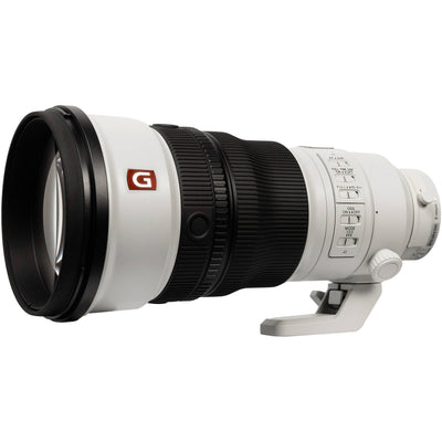 Sony FE 300mm f/2.8 GM OSS telephoto lens with fast aperture, built-in optical stabilization, and G Master quality for sports and wildlife photography.